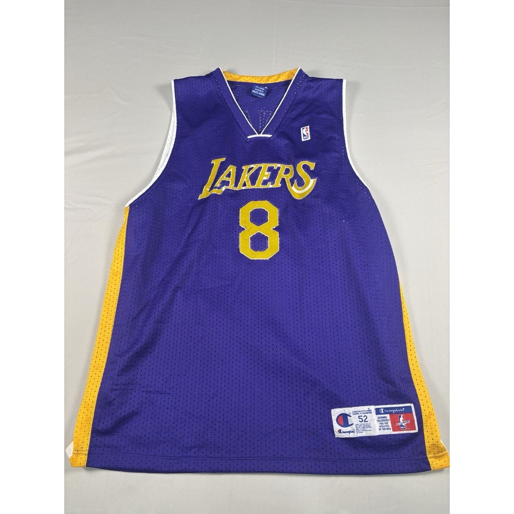 Vintage Champion Lakers Kobe Bryant 8 Jersey Mens 52 XXL PURPLE NBA Authentic‎